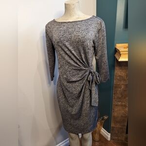 Ann Taylor dress Size Medium knit stretch Wrap Dress, grey